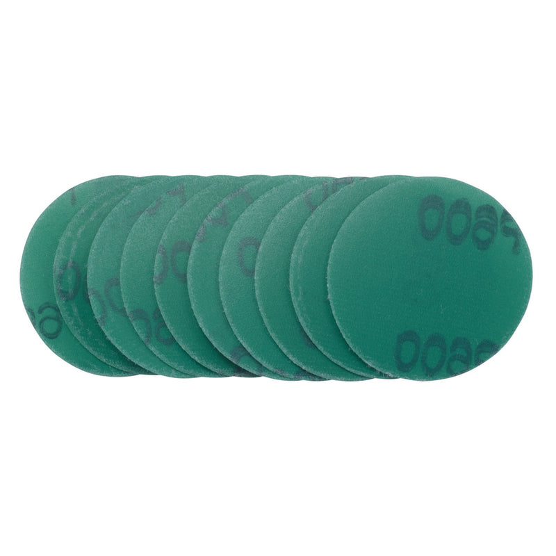 Wet and Dry Sanding Discs with Hook and Loop, 50mm, 600 Grit (Pack of 10)