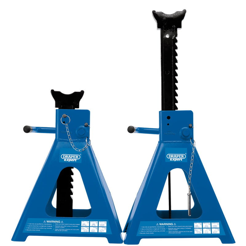 Pair of Pneumatic Rise Ratcheting Axle Stands, 10 Tonne