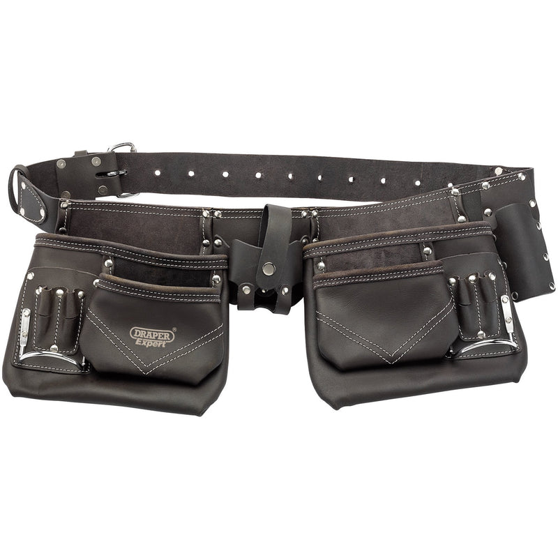 Oil-Tanned leather Double Pouch Tool Belt