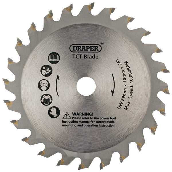 89mm TCT Blade for Draper Storm Force&#174; Mini Plunge Saw