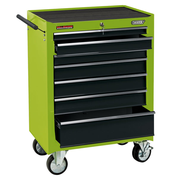 Roller Tool Cabinet, 7 Drawer, 26", Green
