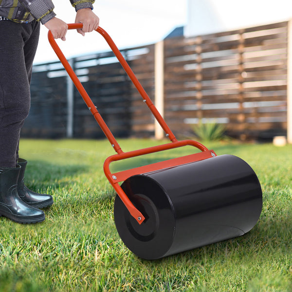 Outsunny Combination Push/Tow Lawn Roller Filled with 38L Sand (62kg) or Water, Perfect for the Garden, Backyard Î¦32 x 50cm Roller