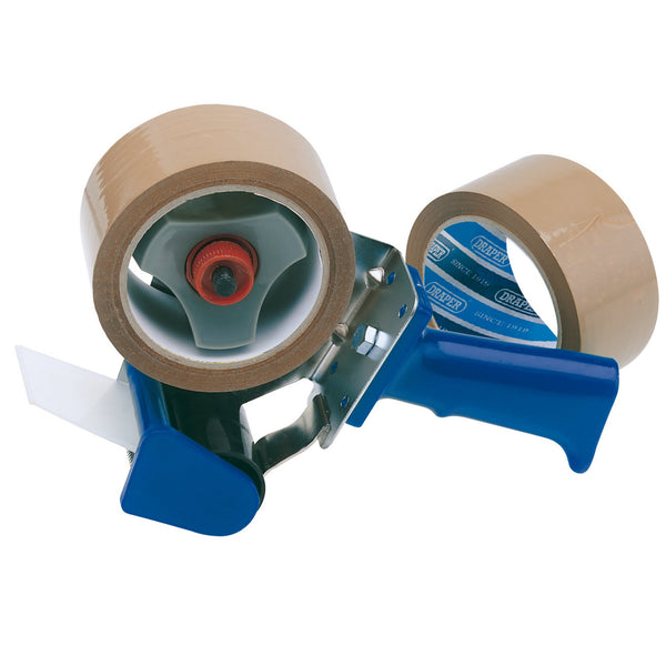 Hand-Held Packing Security Tape Dispenser Kit, 2 x Reels of Tape