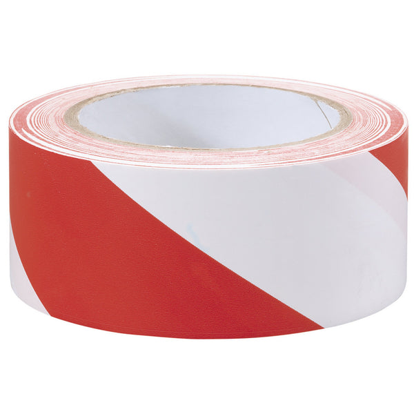 Hazard Tape Roll, 33m x 50mm, Red and White