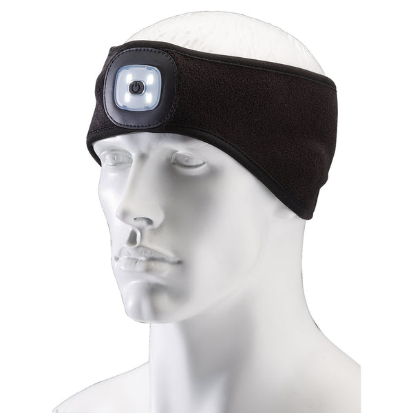 Headband with USB Rechargeable LED Torch, 1W, Black, One Size
