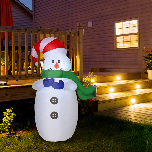 HOMCOM Inflatable Christmas Snowman 120 cm W/LED Lights
