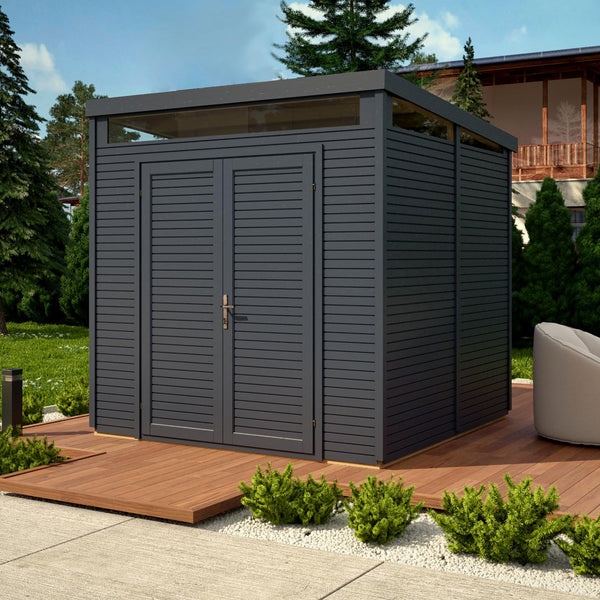Rowlinson 8x8 Pent Security Shed Painted - Anthracite