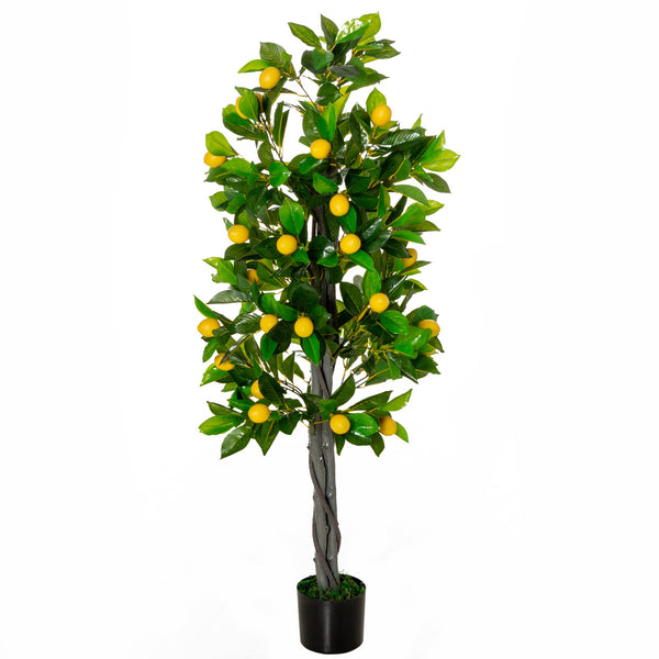 HOMCOM Artificial Lemon Tree Fake Decorative Fruits Plant in Nursery Pot for Indoor Outdoor DÃ©cor, 135cm
