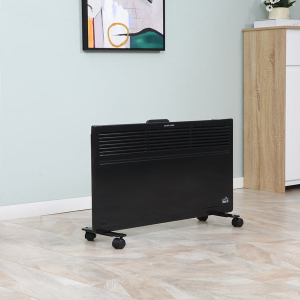 HOMCOM Convector Radiator Heater Freestanding or Wall-mounted Portable Electric Heating with 2 Heat Settings, Adjustable Thermostat and Safety Cut-Off