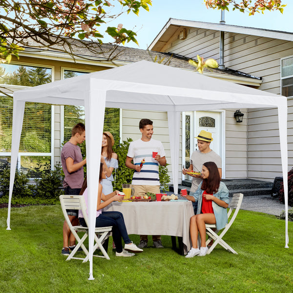 Outsunny 2.7m x 2.7m Garden Gazebo Marquee Party Tent Wedding Canopy Outdoor(White)