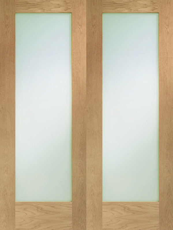 XL Joinery Oak Pattern 10 Door Pair Clear Glazed