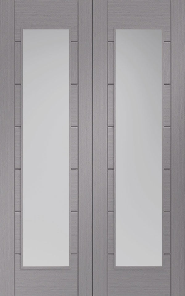 XL Joinery Palermo Light Grey Clear Glazed Pair