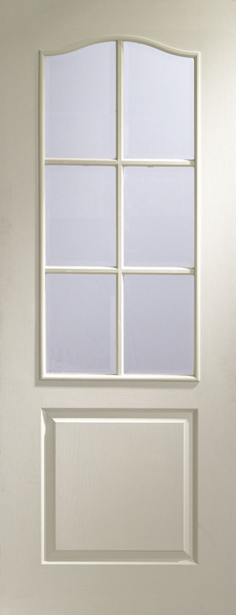 XL Joinery White Moulded Grained Classique Clear Flat Glass