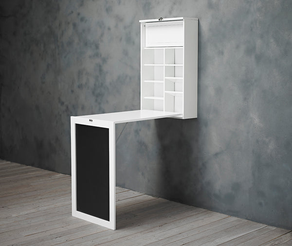 LPD Arlo Foldaway Wall Desk and Breakfast Table White