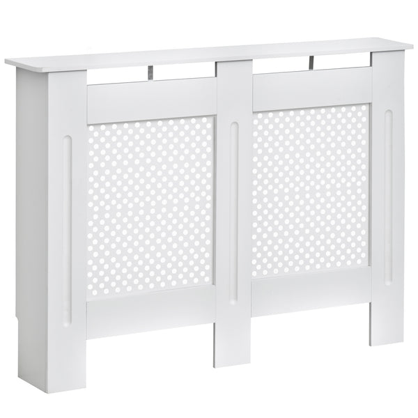 HOMCOM Wooden Radiator Cover Heating Cabinet Modern Home Furniture Grill Style White Painted (Medium)