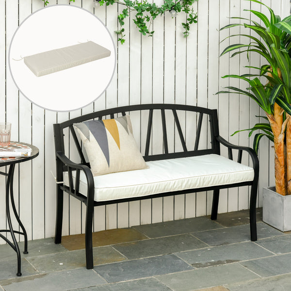 Outsunny Garden Bench Cushion 2 Seater Loveseat Seat Pad for Patio Swing Furniture for Indoor & Outdoor Use, Cream White