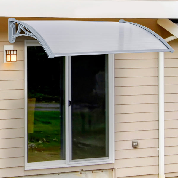 Outsunny Door Awning Canopy Window Rain Shelter Cover Front Back Porch Window Shade 140cm x 70cm