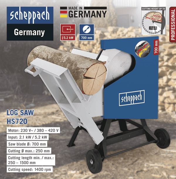 Scheppach HS720 3000W 700 mm Log Saw
