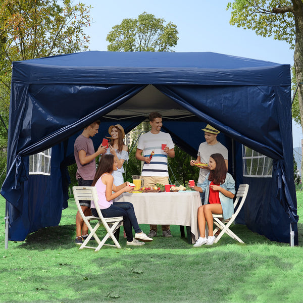Outsunny Pop Up Gazebo Marquee, size (3m x 3m)-Blue