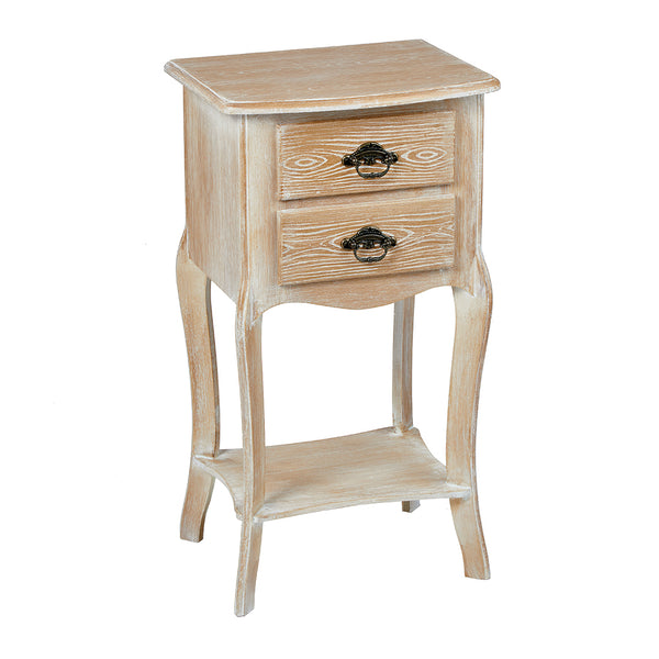 LPD Provence 2 Drawer Bedside Table Weathered Oak