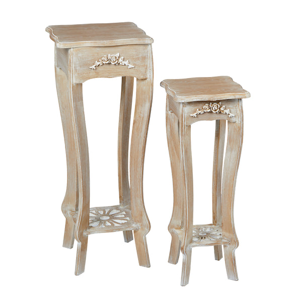 LPD Provence Plant stand set of 2 Weathered Oak