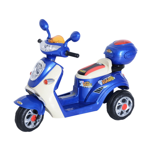 HOMCOM Electric Ride on Toy Tricycle Car-Blue
