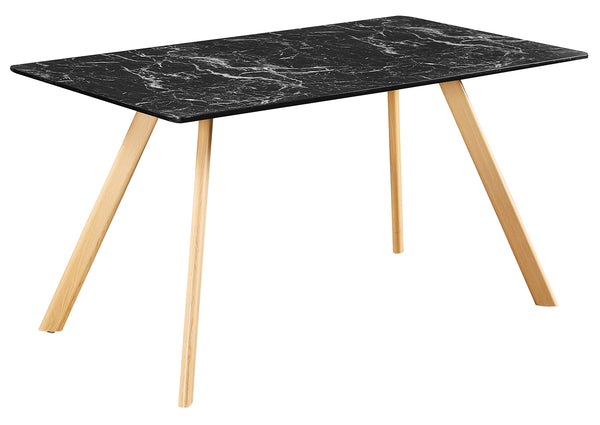 LPD Venice Black Dining Table Marble Effect