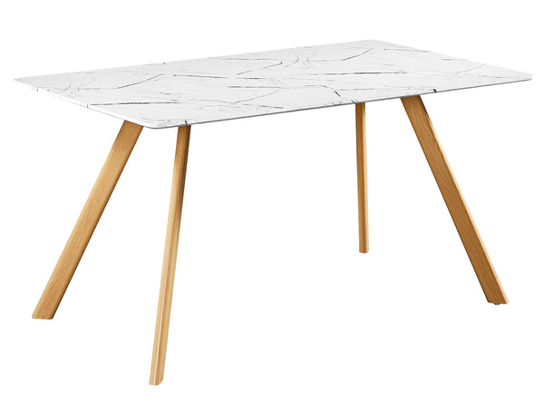 LPD Venice White Dining Table Marble Effect