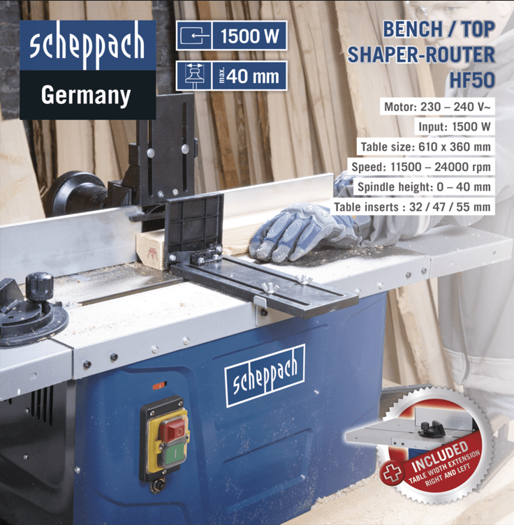 Scheppach HF50 1500W Router Table 230 V